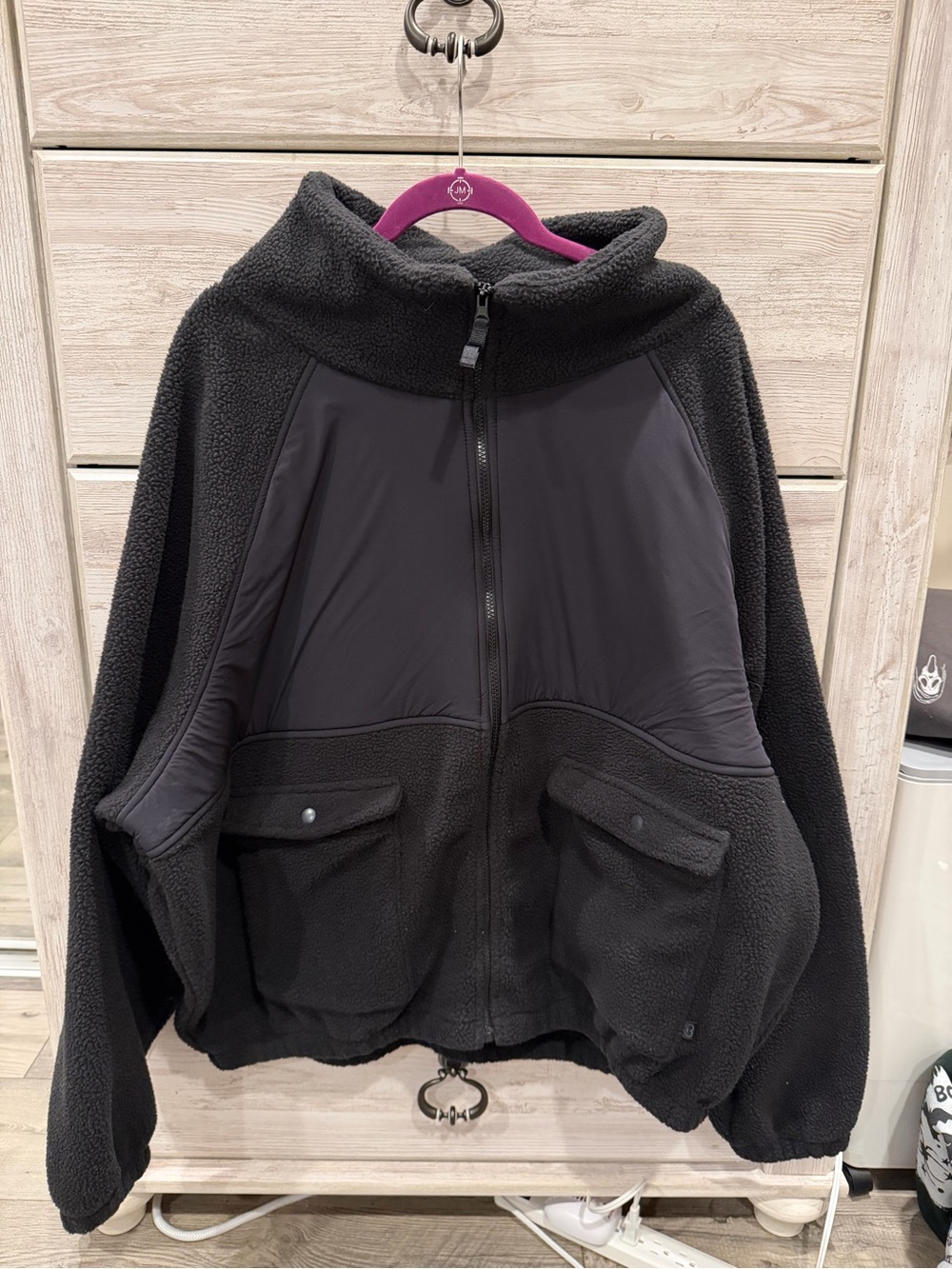 Blogilates Women’s Black Full-Zip Sherpa Jacket - 1X